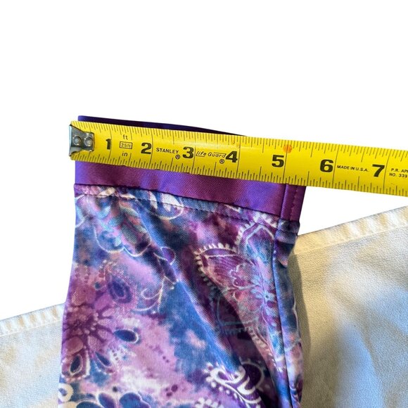 VTG Purple Floral Silky Long-Sleeve Robe Loungewear Zipper Pockets Size L Womens - Picture 13 of 14